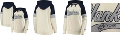 Starter Women's Cream-Navy New York Yankees Shutout Raglan Pullover Hoodie